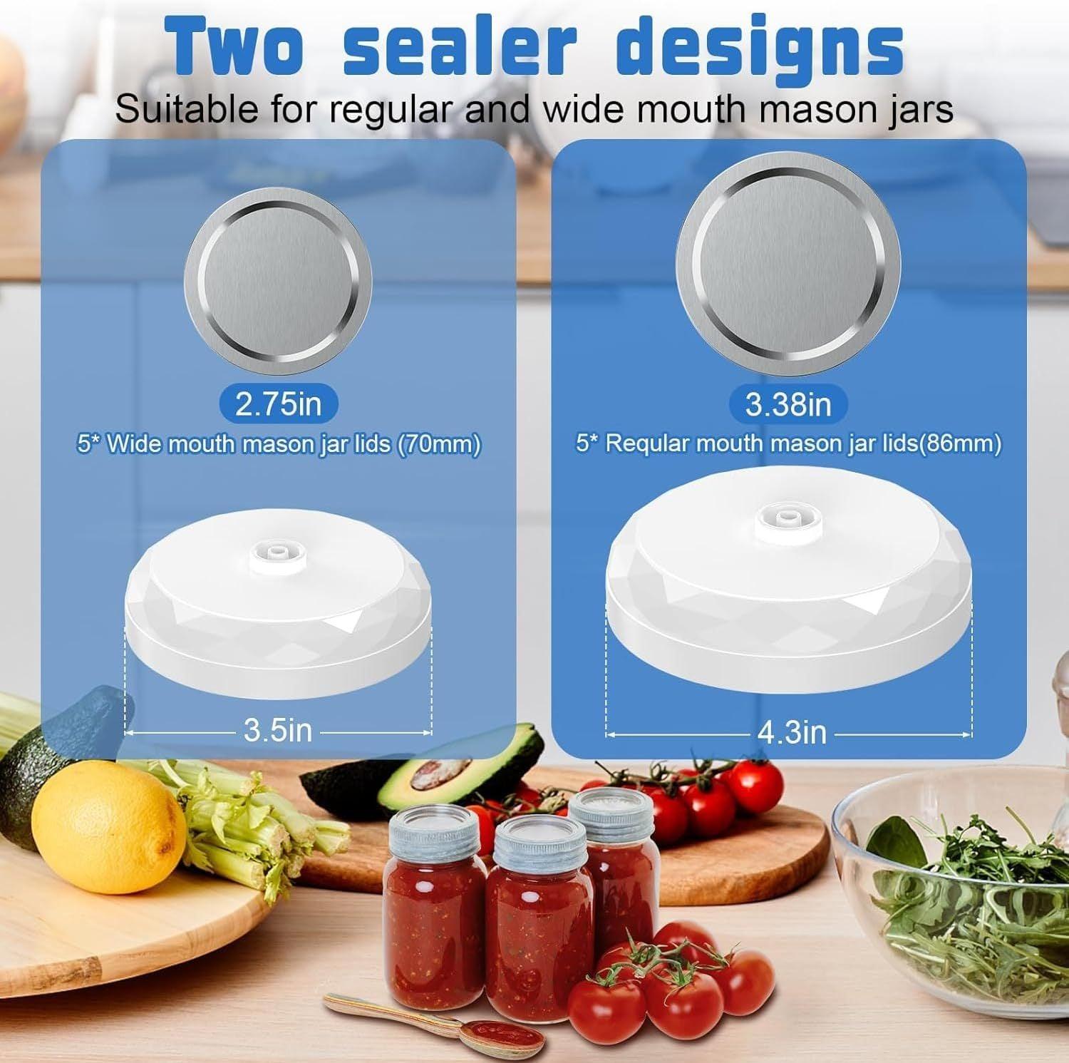 Mason Jar Vacuum Sealer Kit Portable Cordless Electric Mason Jar Vacuum Sealing Machine Food Preservation Seal Clip - Awesome Marketplace