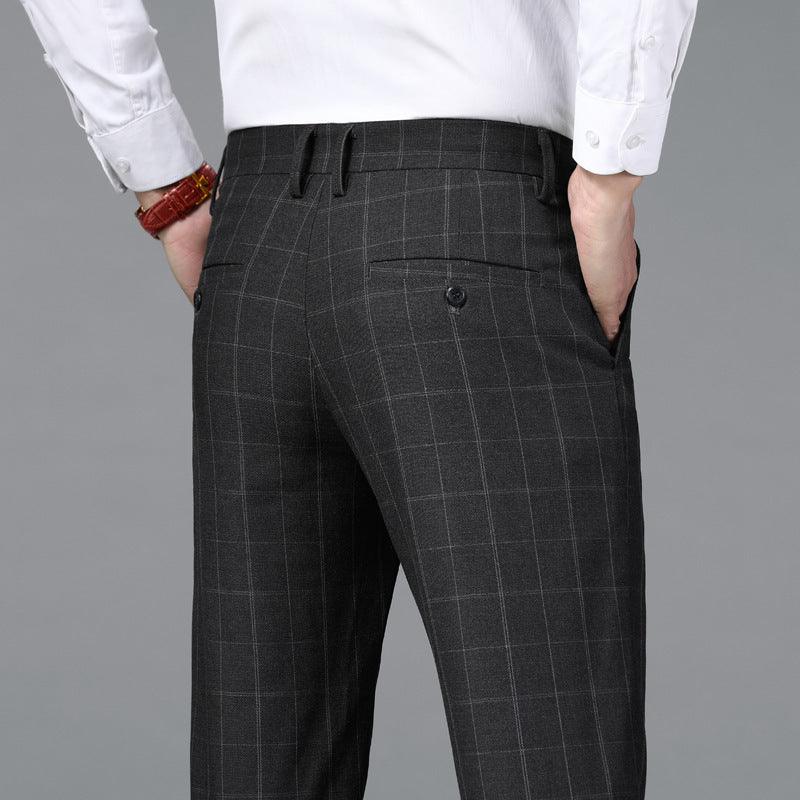 Men's Casual Business Plaid Trousers - Awesome Marketplace