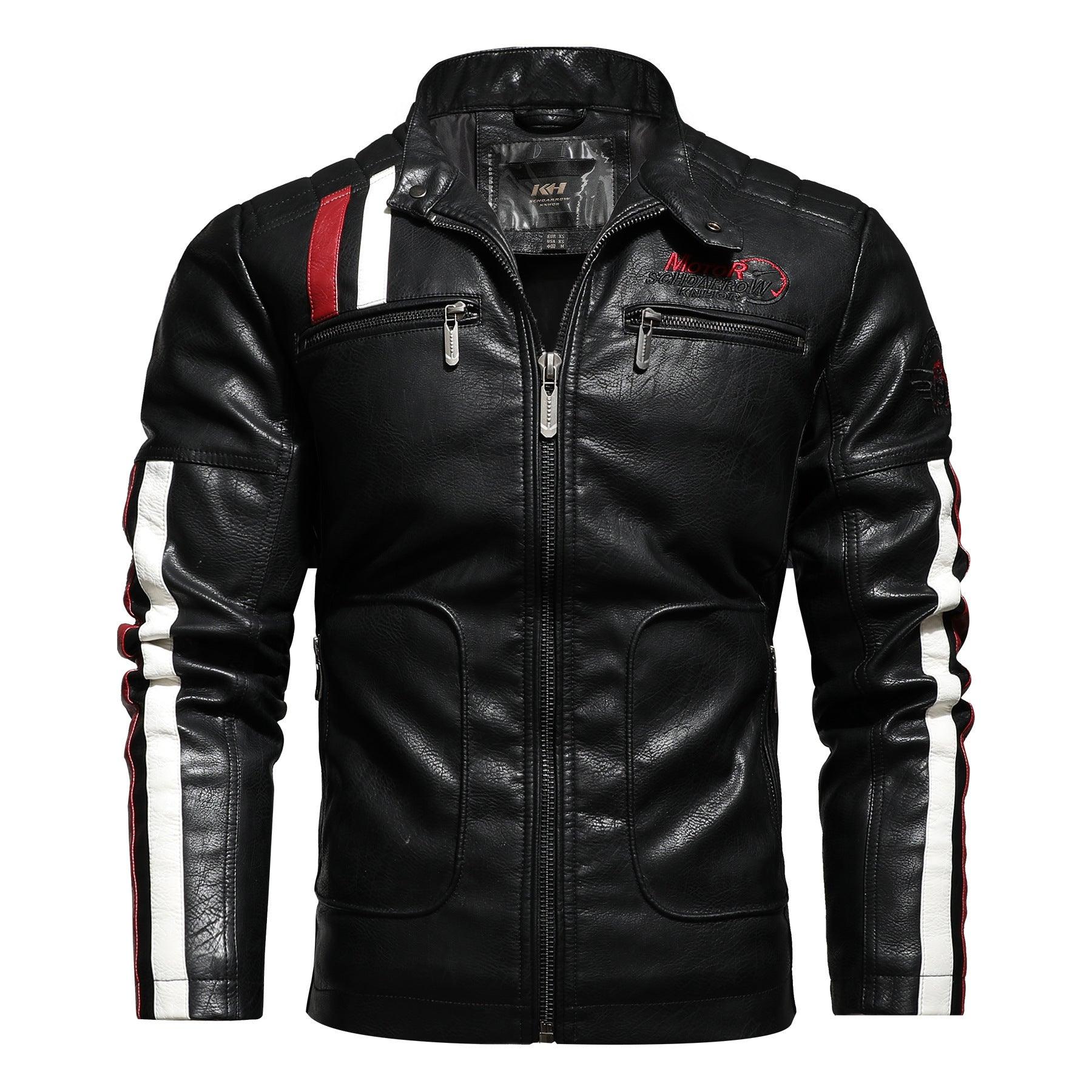 Men'S Leather Clothing Tide Motorcycle Leather Jacket Washed Plus Cotton Leather Jacket - Awesome Marketplace