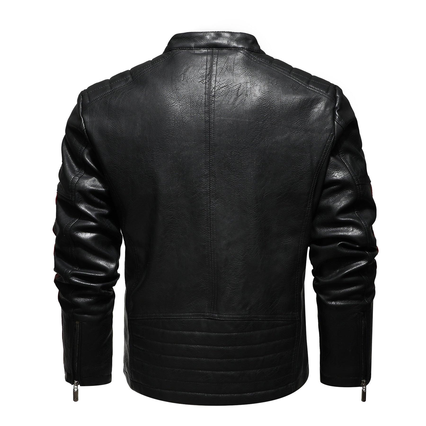 Men'S Leather Clothing Tide Motorcycle Leather Jacket Washed Plus Cotton Leather Jacket - Awesome Marketplace