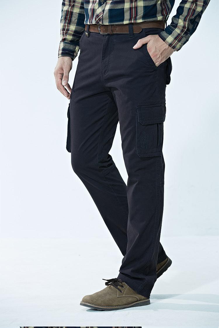 Multi-pocket Trousers Mid-waist Men's Pants Autumn Thickening Outdoor Sports Overalls - Awesome Marketplace