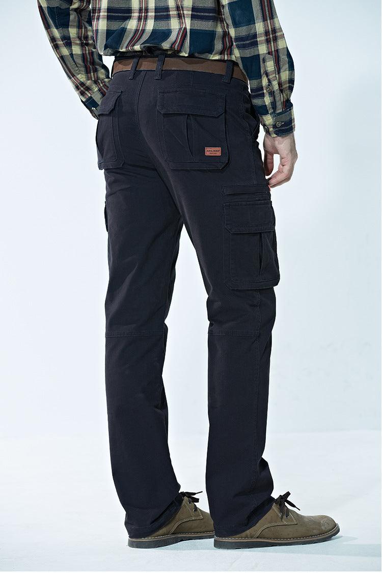 Multi-pocket Trousers Mid-waist Men's Pants Autumn Thickening Outdoor Sports Overalls - Awesome Marketplace