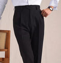 Neapolitan Mesh Wool Breathable Straight Loose Suit Pants - Awesome Marketplace