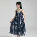 New Blooming V-neck Skirt With Shoulder Straps Elegant Slimming - Awesome Marketplace