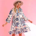 New Bohemian Style Printed Layered Mini Dress - Awesome Marketplace