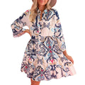 New Bohemian Style Printed Layered Mini Dress - Awesome Marketplace