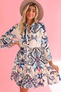 New Bohemian Style Printed Layered Mini Dress - Awesome Marketplace