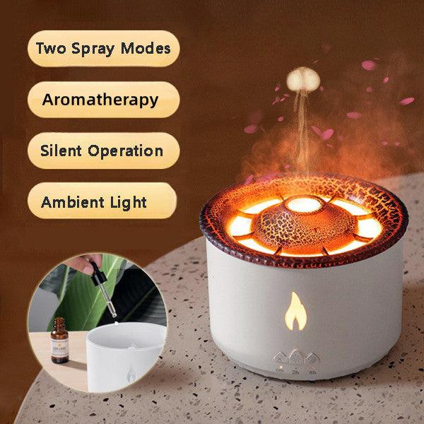 New Creative Ultrasonic Essential Oil Humidifier Volcano Aromatherapy Machine Spray Jellyfish Air Flame Humidifier Diffuser - Awesome Marketplace