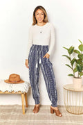 Perfee Geometric Print Tassel High-Rise Pants Trendsi