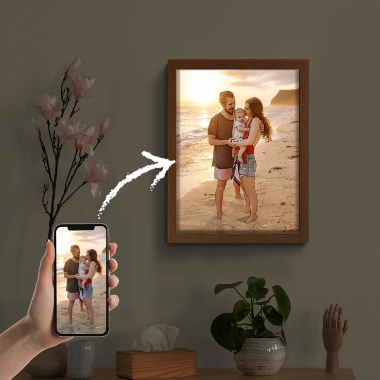 Personalized Light Painting Custom Photo Painting Led Glowing Photo Frame Art Light Decoration Christmas - Awesome Marketplace