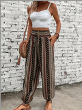 Printed High Waist Pants Trendsi