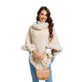 Rex Rabbit Fur Collar Shawl Cape Luxury Fur Cape Wraps Shawl Autumn Winter Fashion Graceful Cloak Outerwear Women Party Wedding Dress - Awesome Marketplace