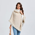 Rex Rabbit Fur Collar Shawl Cape Luxury Fur Cape Wraps Shawl Autumn Winter Fashion Graceful Cloak Outerwear Women Party Wedding Dress - Awesome Marketplace