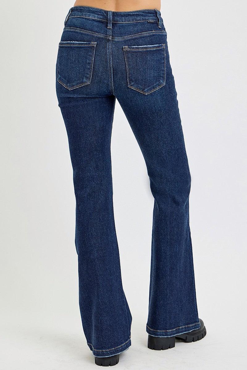 RISEN Full Size High Rise Flare denim Jeans with Pockets - Awesome Marketplace