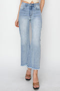 RISEN High Rise Crop Wide Fray Hem Jeans - Awesome Marketplace