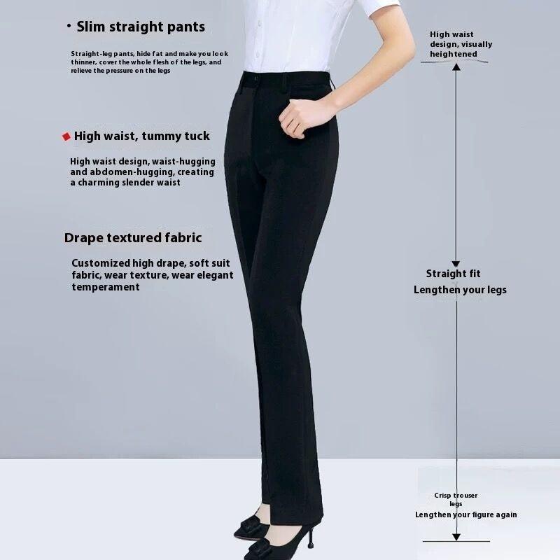 Spring And Summer Black Suit Pants Women's Formal Wear Professional Slim Fit Slimming Pants - Awesome Marketplace