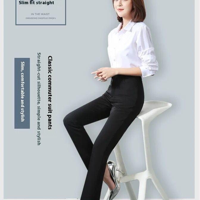 Spring And Summer Black Suit Pants Women's Formal Wear Professional Slim Fit Slimming Pants - Awesome Marketplace