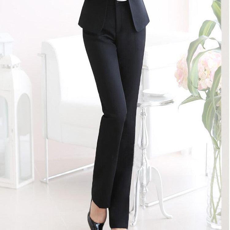 Spring And Summer Black Suit Pants Women's Formal Wear Professional Slim Fit Slimming Pants - Awesome Marketplace