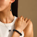 Table Tennis Black 8 Necklace Earrings Do Not Fade - Awesome Marketplace