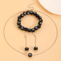 Table Tennis Black 8 Necklace Earrings Do Not Fade - Awesome Marketplace