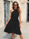 Tied Round Neck Sleeveless Dress - Awesome Marketplace