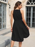 Tied Round Neck Sleeveless Dress - Awesome Marketplace