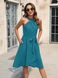 Tied Round Neck Sleeveless Dress - Awesome Marketplace