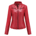 Women's Leather Thin Motorcycle Clothing Short Chic Women's Jacket - Awesome Marketplace