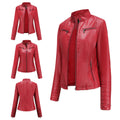 Women's Leather Thin Motorcycle Clothing Short Chic Women's Jacket - Awesome Marketplace