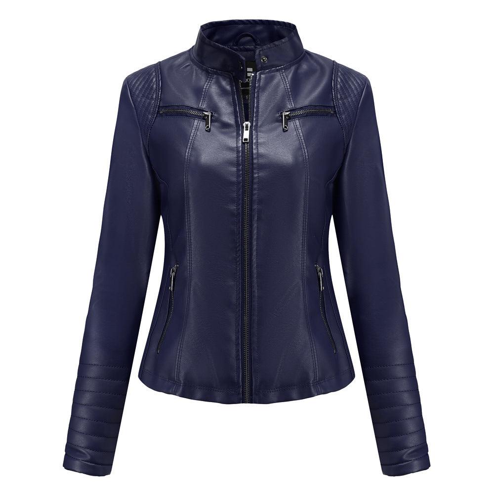 Women's Leather Thin Motorcycle Clothing Short Chic Women's Jacket - Awesome Marketplace