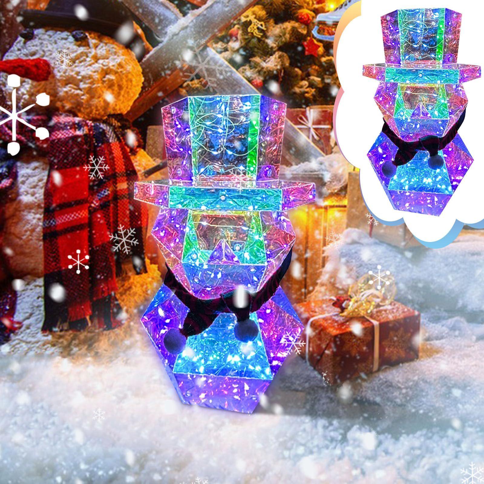 Xmas Gift Prismatic led glow Lights Santa Claus & Snowman Christmas Night Light - Awesome Marketplace