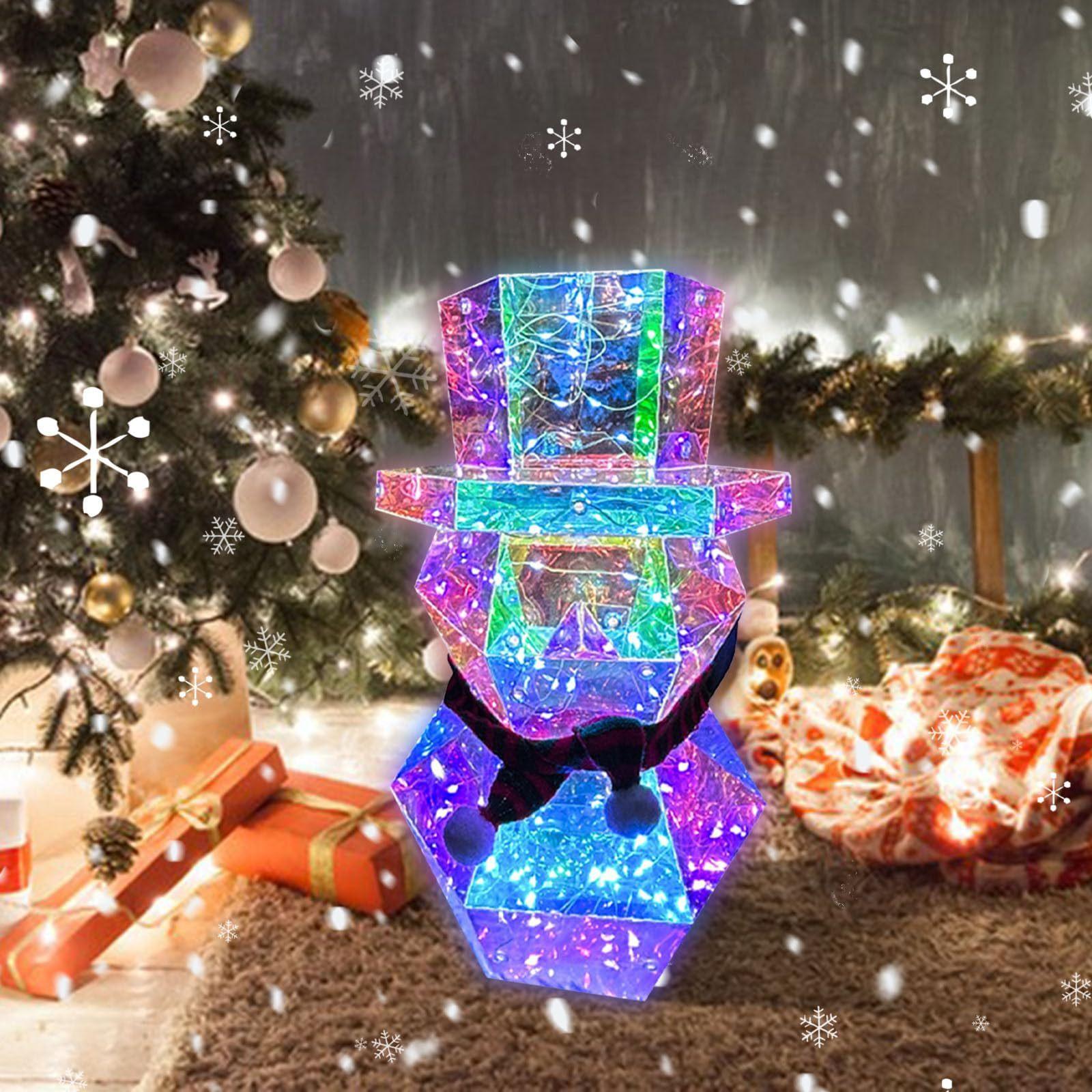 Xmas Gift Prismatic led glow Lights Santa Claus & Snowman Christmas Night Light - Awesome Marketplace