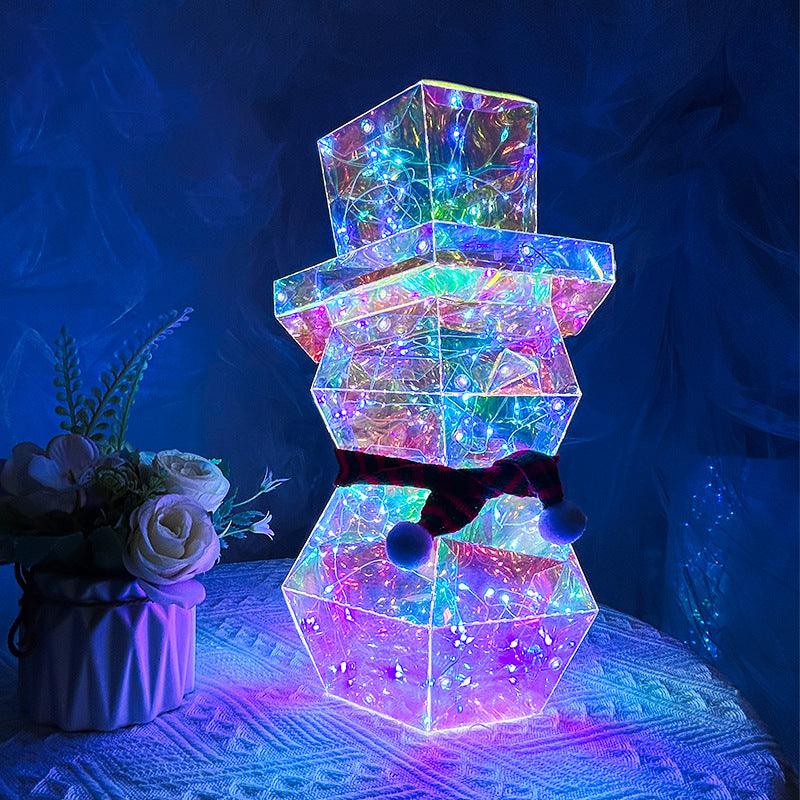 Xmas Gift Prismatic led glow Lights Santa Claus & Snowman Christmas Night Light - Awesome Marketplace